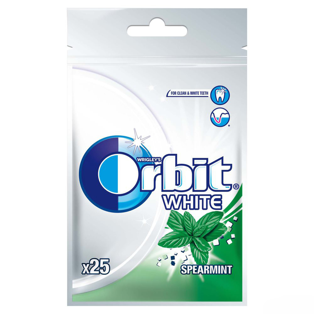 Wrigley’s ORBIT WHITE Spearmint Sugarfree Chewing Gum Bag 35g 1.24oz