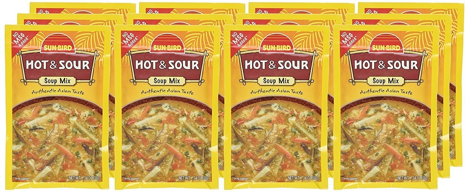 Hot Sour Soup Mix Packets – Asian Soup Recipe – 1.34 Ounces Each Pack of 12