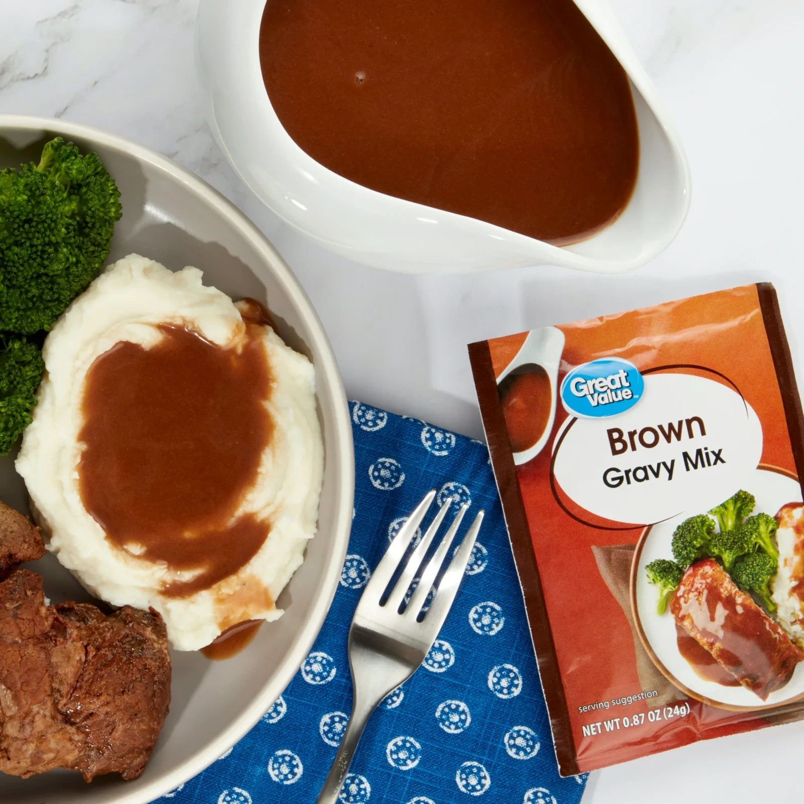 Brown Gravy Mix, 0.87oz Packet, Gluten-Free, Makes 1 Cup, Rich Flavor, 4 Pack