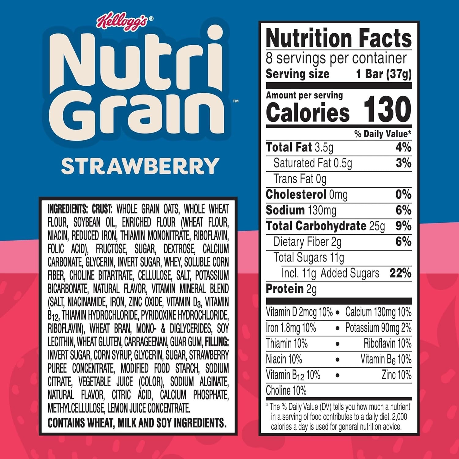 Whole Grain Breakfast Bars Variety Pack 32 Count Kids Snacks Chewy and Delicious