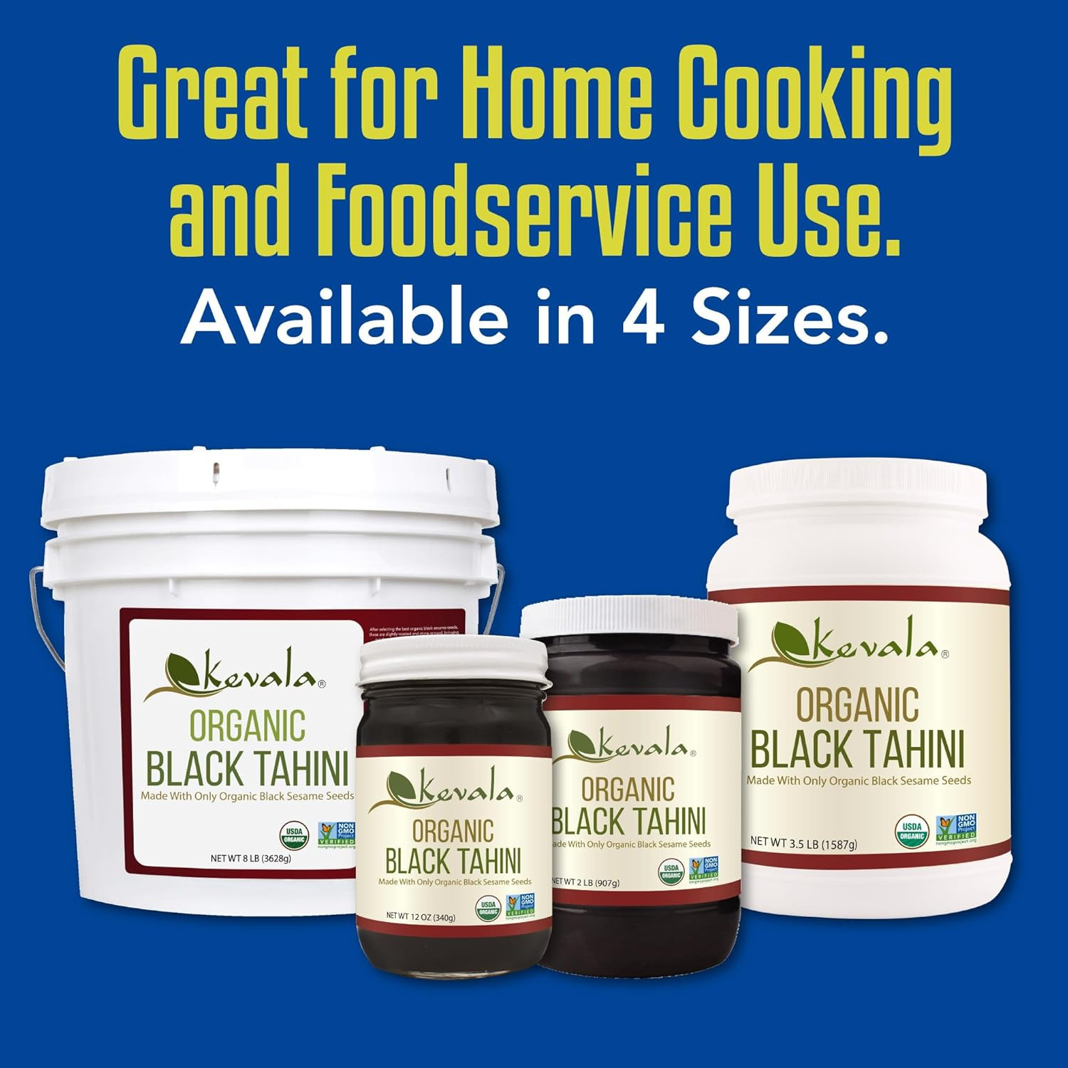 Organic Black Tahini Sesame Paste Spread Gluten Free Vegan Toasted 32 oz 2 lb