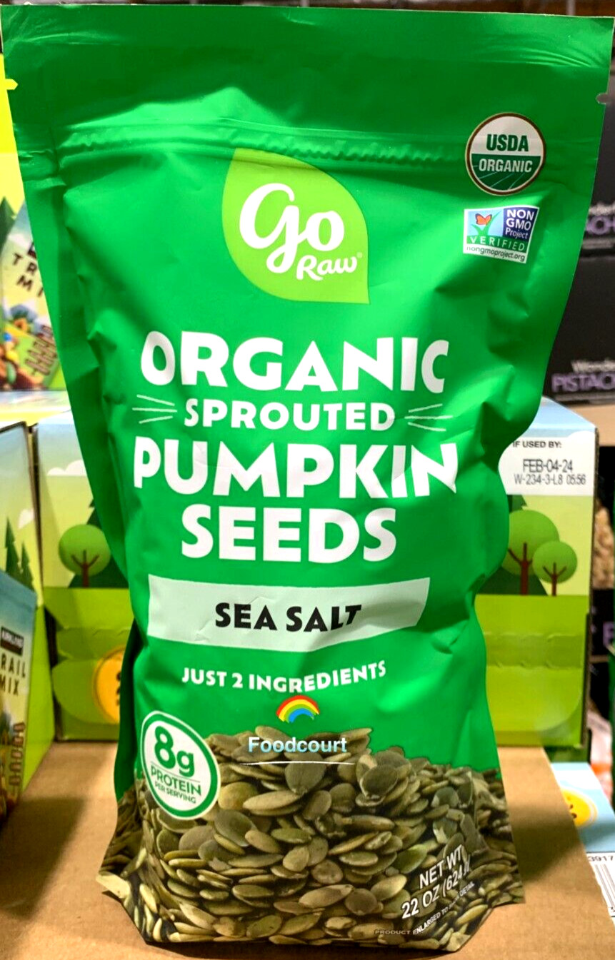 Go Raw Organic Sprouted Sea Salt Pumpkin Seeds with Sea Salt 22 oz