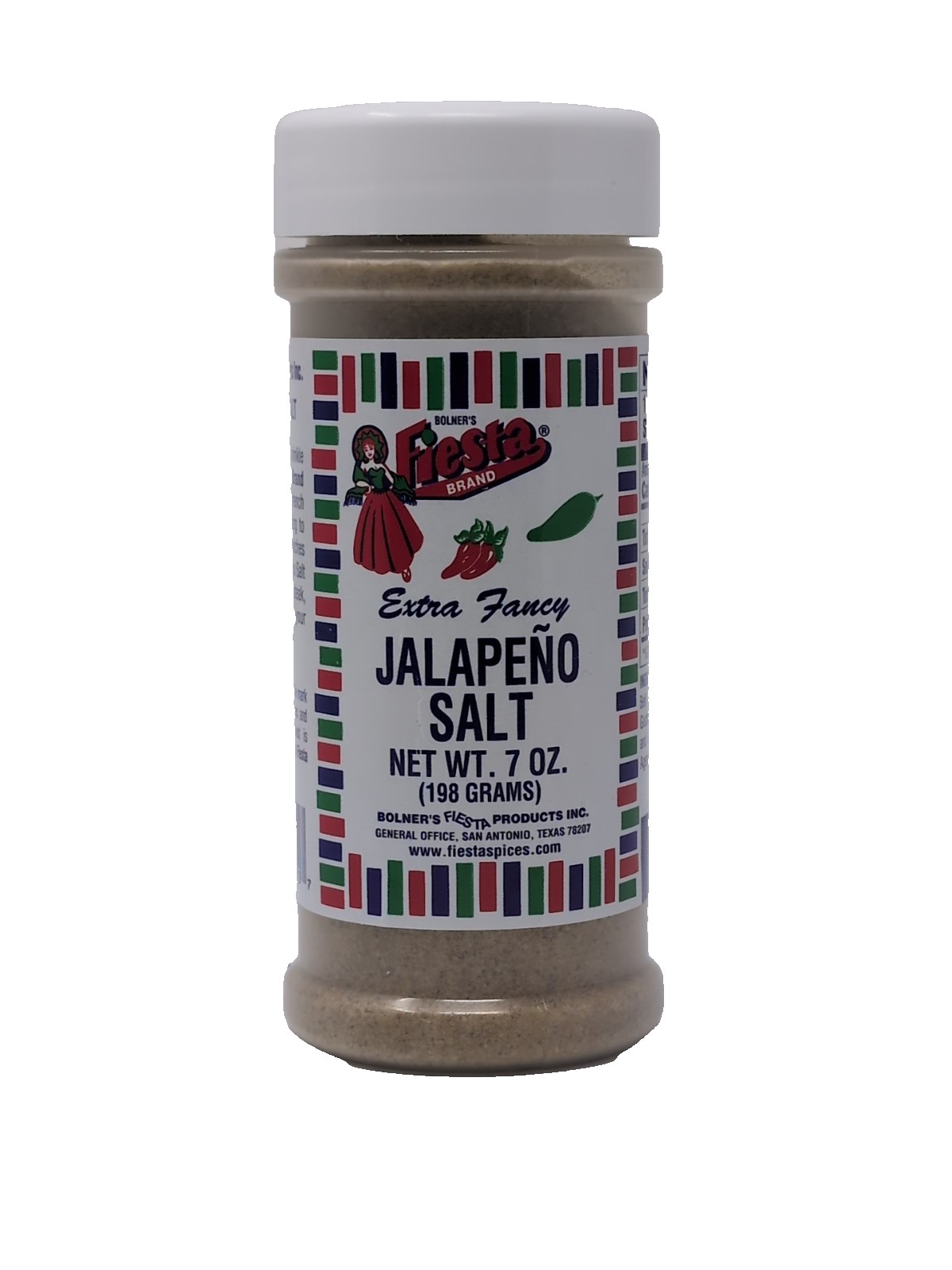 Bolner’s Fiesta Extra Fancy Jalapeno Salt 7 Ounce Plastic Shaker