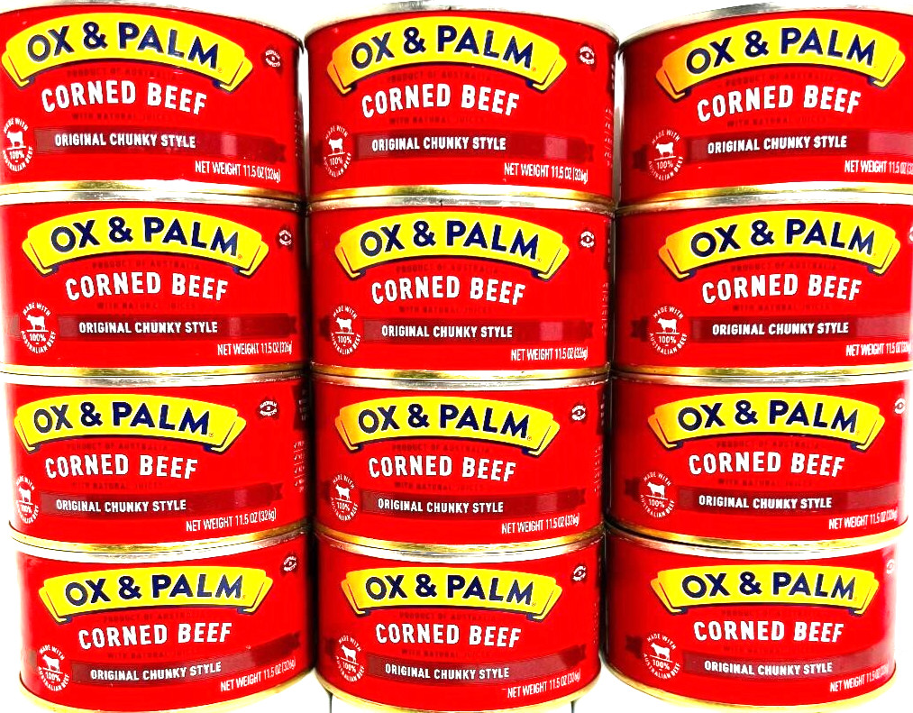 OX & Palm Corned Beef with Juices Original Chunky Style 11.5 oz ( Pack of 12 )
