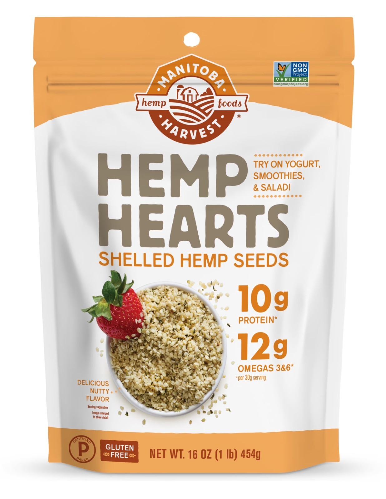 Manitoba Harvest Hemp Hearts 16 oz,Shelled Hemp Seeds,Protein,Omega 3&6.