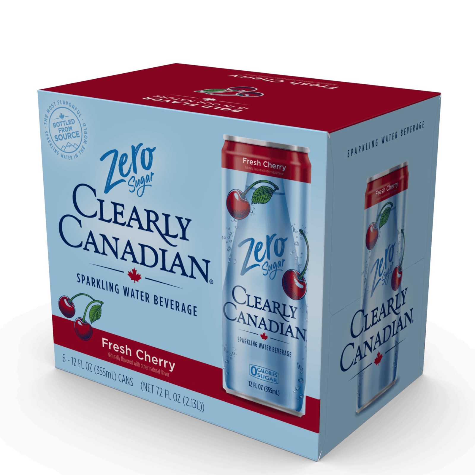 Clearly Canadian Zero Sugar Fresh Cherry Sparkling Water Beverage, Zero Sugar…