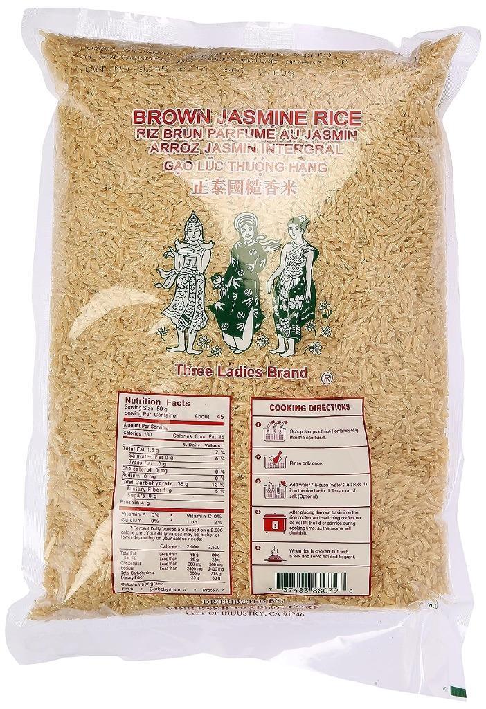 Three Ladies Thai Brown Jasmine Rice Long-grain 5 lbs./2.27 kg