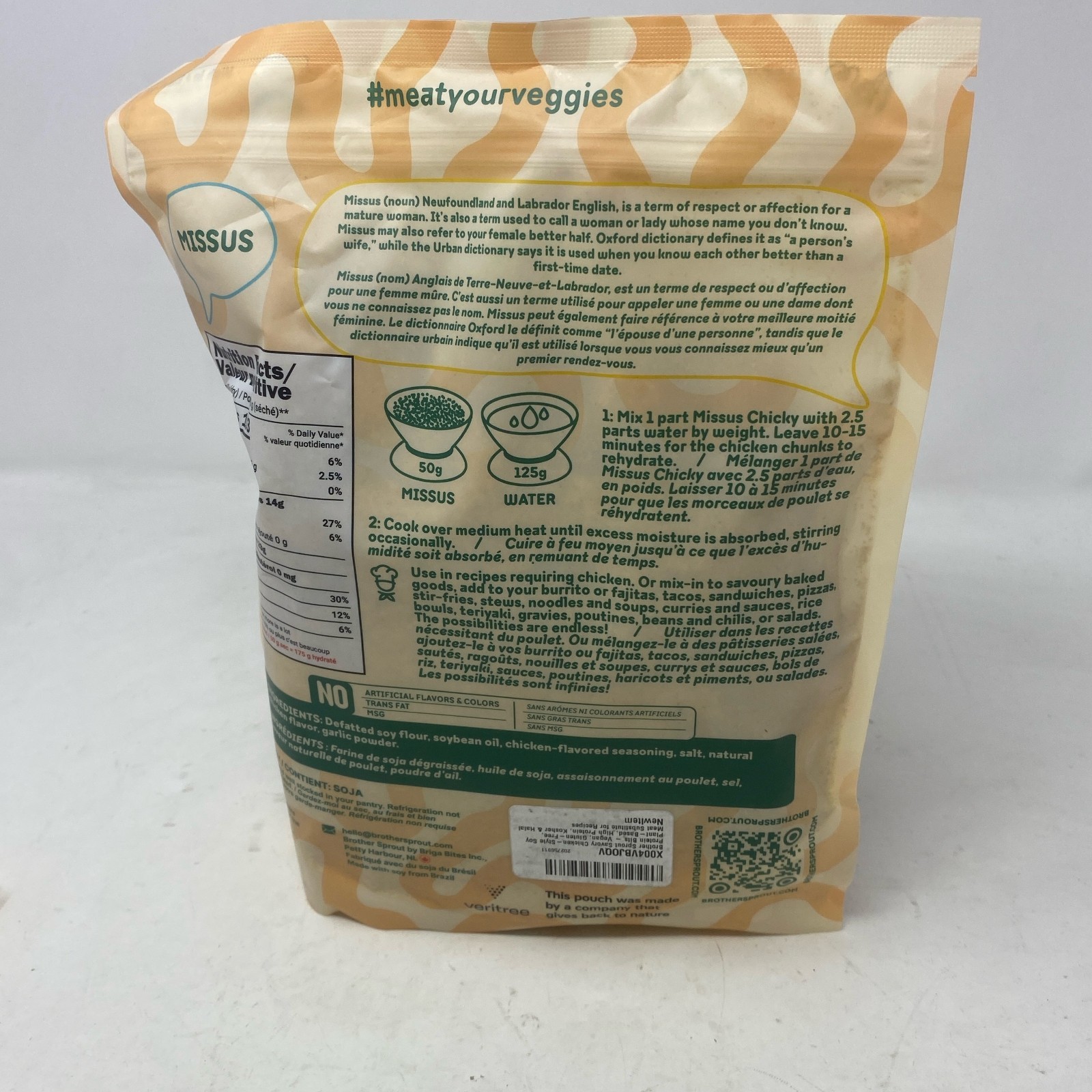 Brother Sprout Missus Chicky Plant-Based Chicken Chunks 500g (1.1 lb)