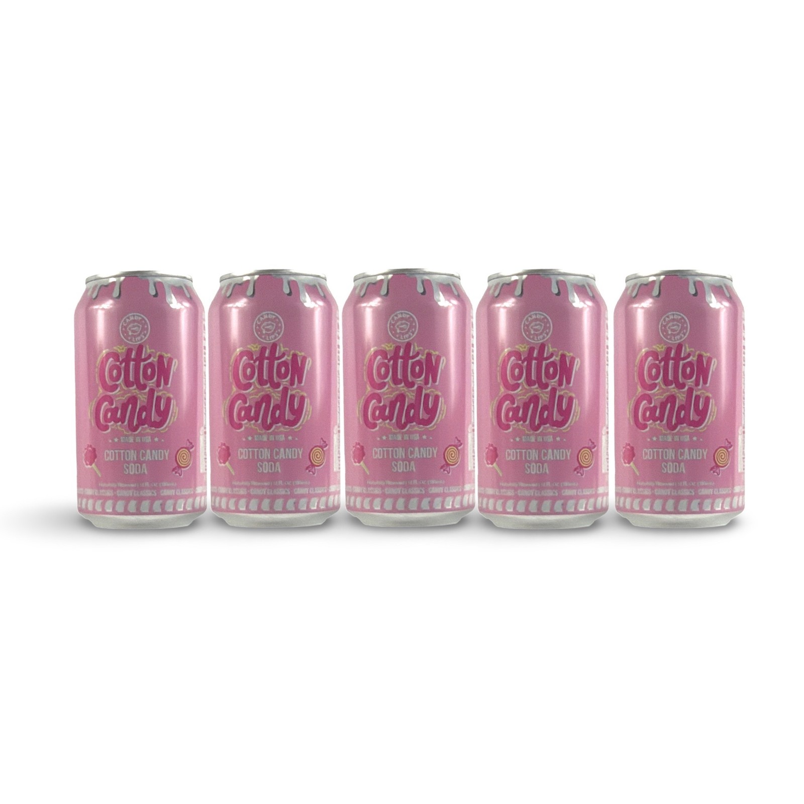 Candy Lips Brand Candy Flavored Sodas, Made in USA | Bubble Gum, Grape Gummy , W