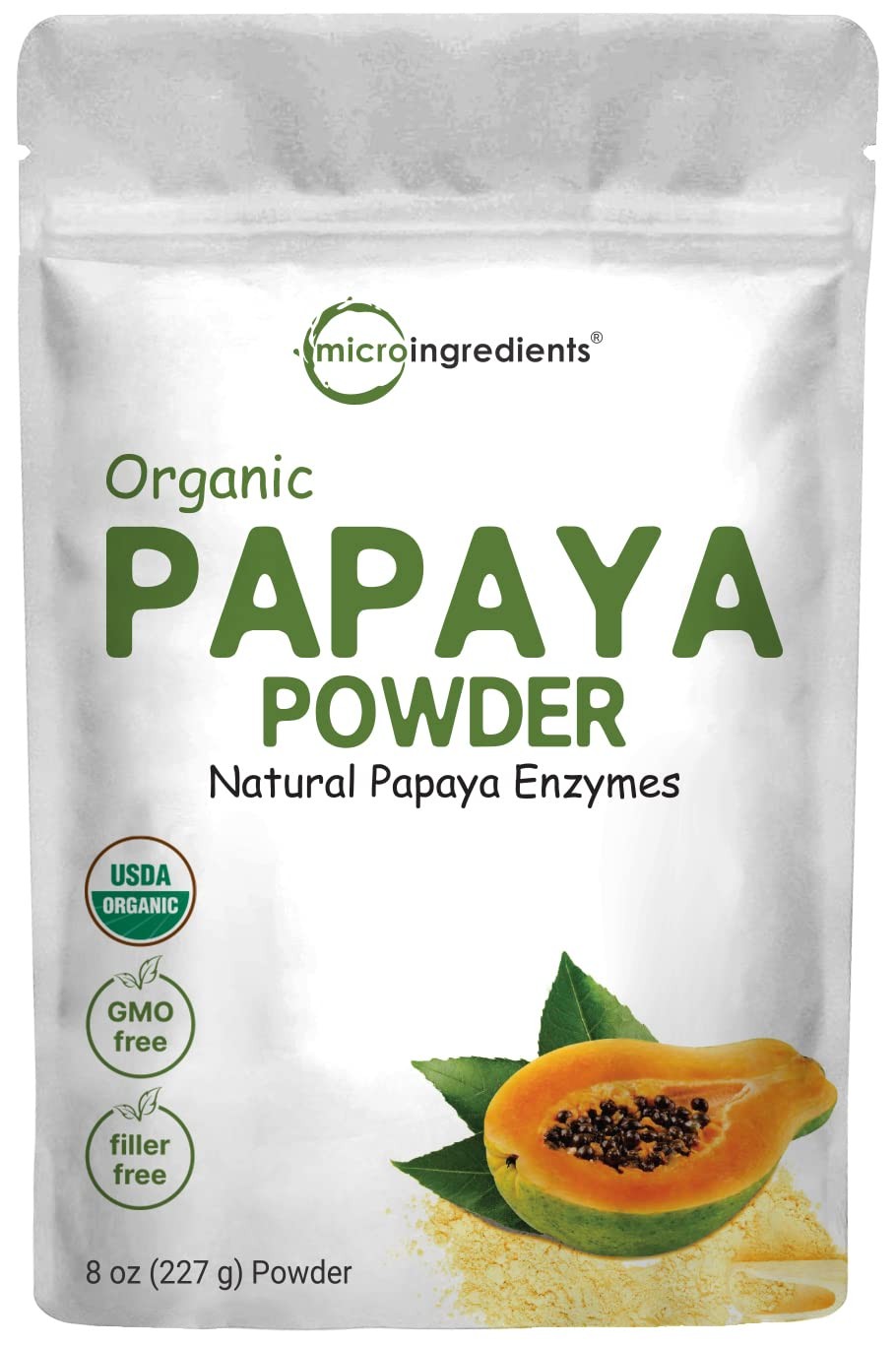 Micro Ingredients Organic Papaya Fruit Powder, 8 Ounce, 8 Ounce (Pack of 1)