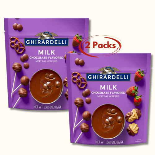 Ghirardelli Milk Chocolate Flavored Melting Wafers 10oz – PACK OF 2 (FREE SHIP)
