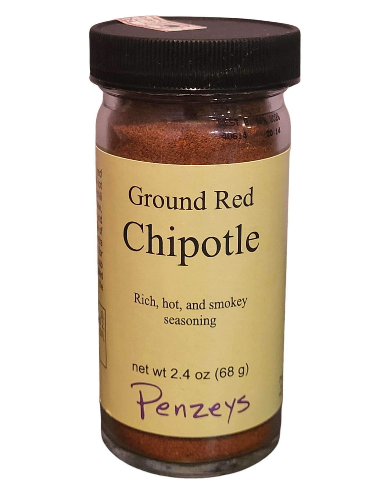 Penzeys Spices Ground Red Chipotle 2.4 oz 1/2 Cup Jar Exp 4/2026