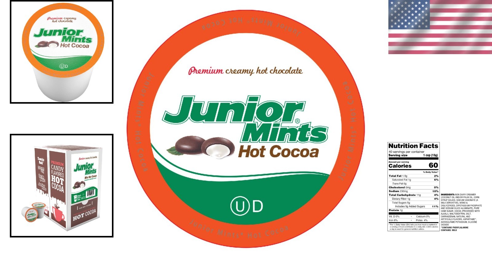 Junior Mints Hot Chocolate Pods, Mint Cocoa K-Cups, 40ct^