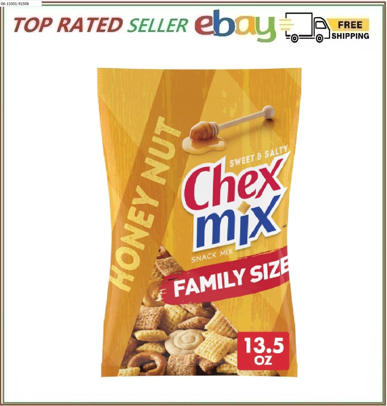 Chex Mix Sweet and Salty Honey Nut Snack Mix, Family Size, 13.5 oz