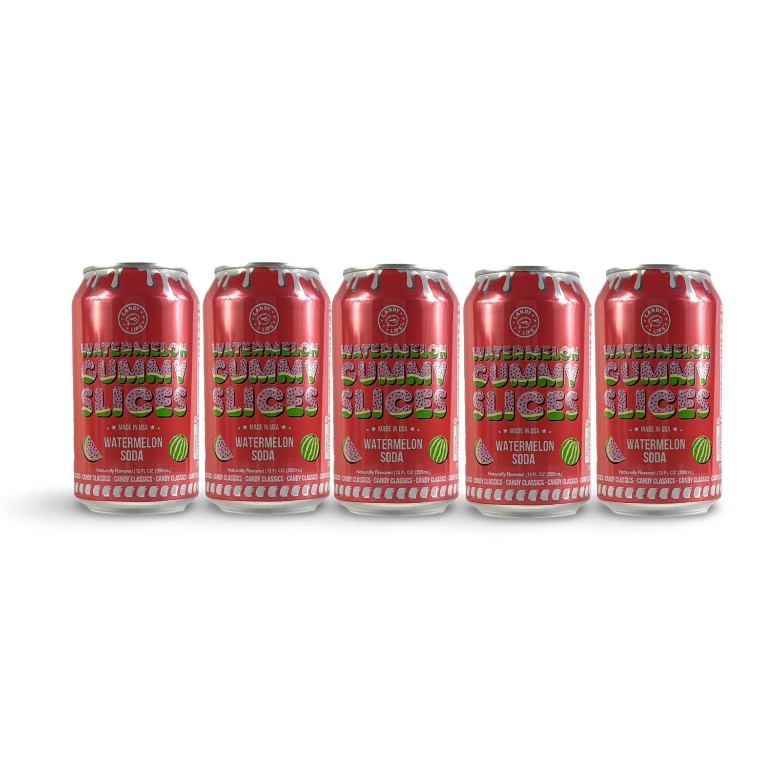 Candy Lips Brand Candy Flavored Sodas, Made in USA | Bubble Gum, Grape Gummy , W