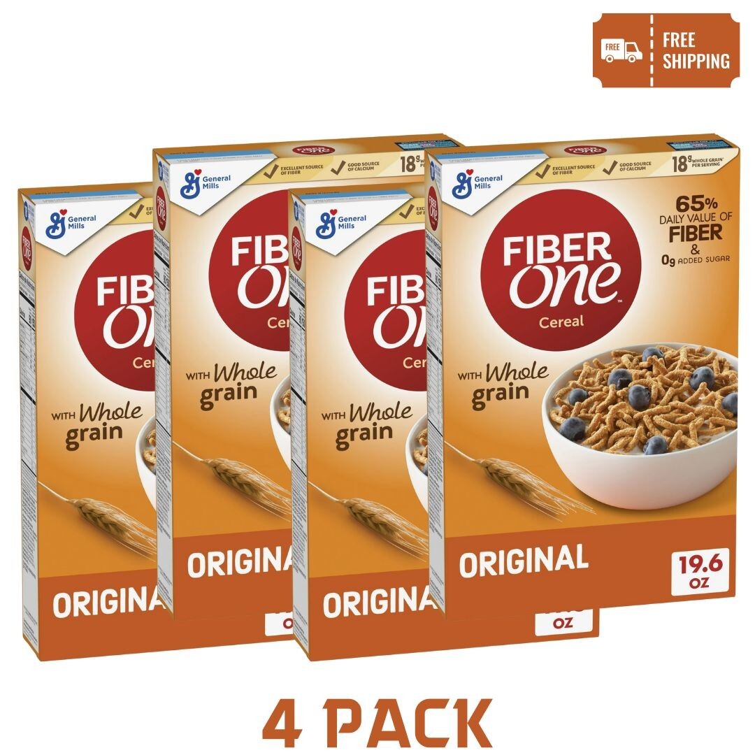 Fiber One Cereal, Original Bran (19.6 oz, 4 pk.) Free & Fast Shipping