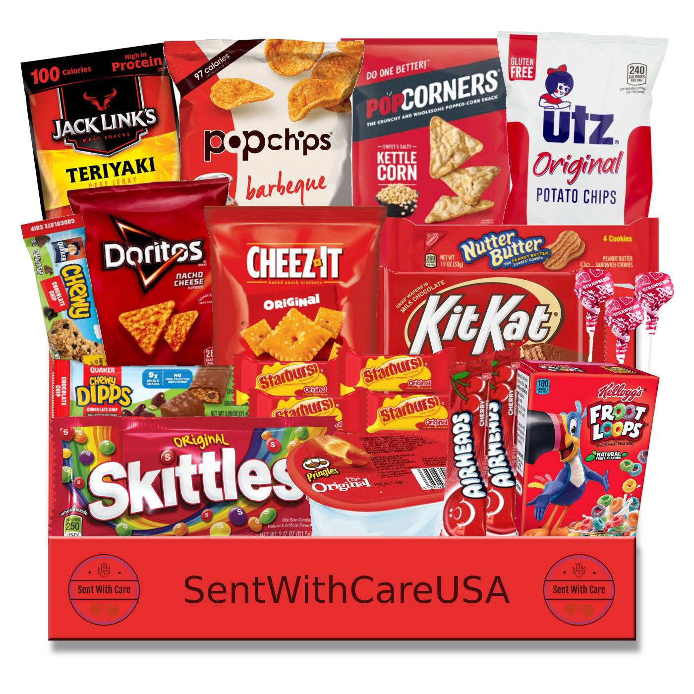 Red Snack Box – Red Snacks Red Party Candy Cookies Red Gift