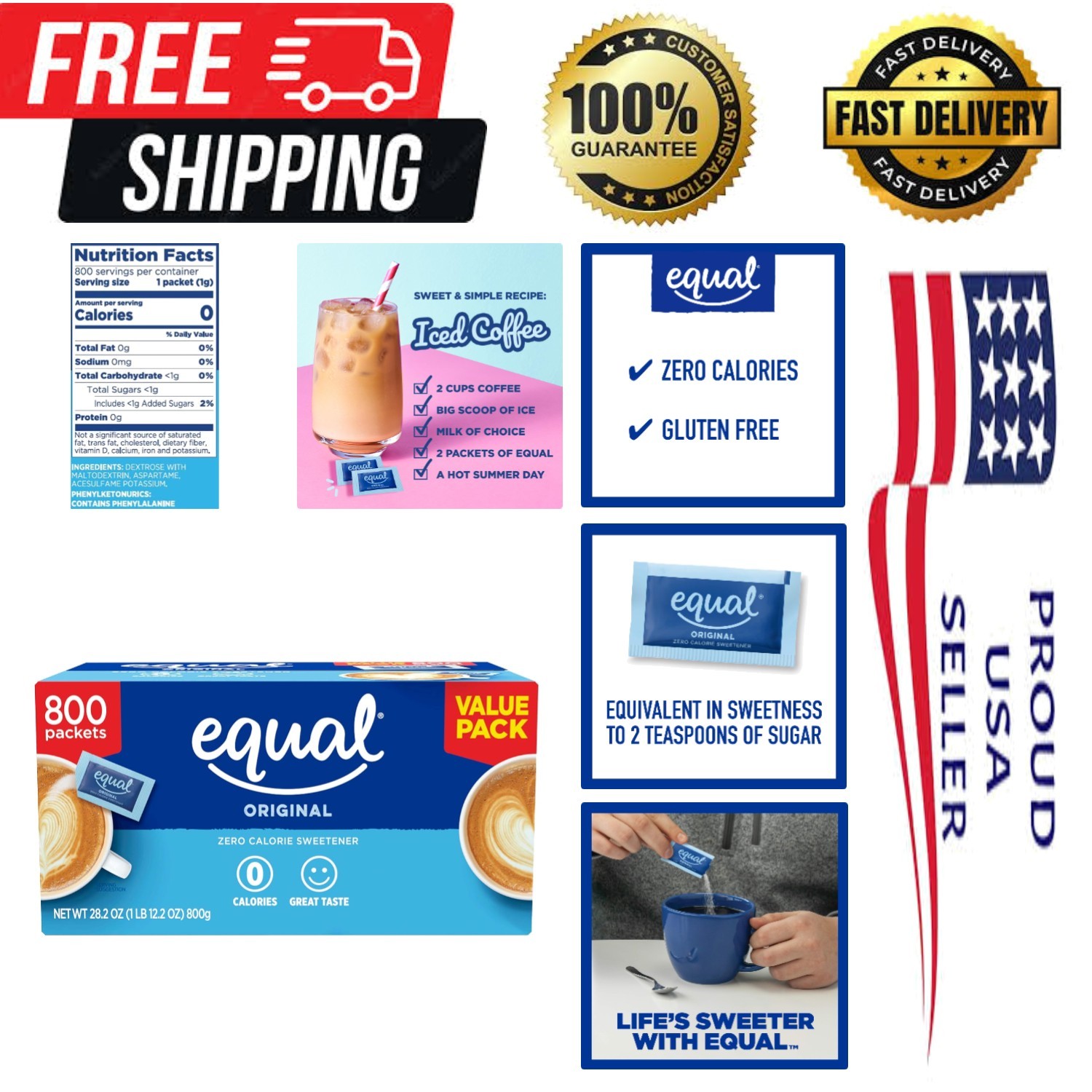 Diabetic-Friendly 0 Calorie Sweetener Packets – 28.2 oz, Perfect for Drinks