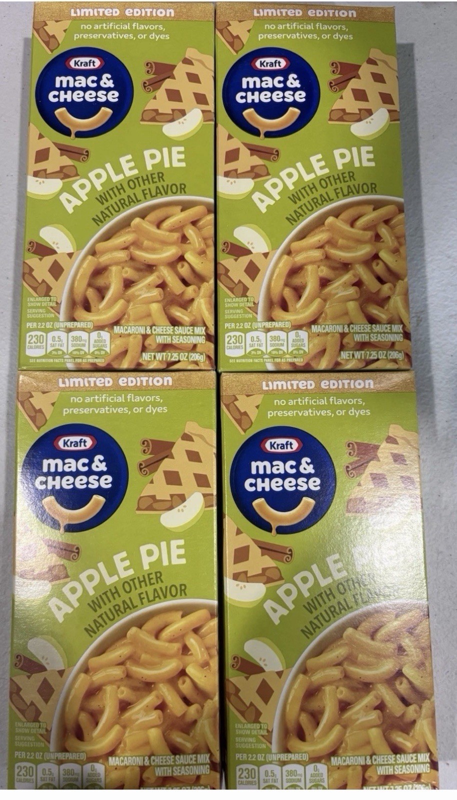 4x Boxes of Kraft Mac & Cheese APPLE PIE Dinner Limited Edition Expired 5/28/26
