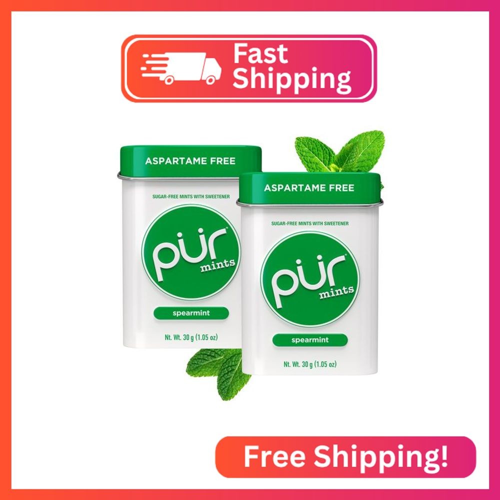 PUR Mints | Aspartame Free | Made with Xylitol | Sugar Free, Vegan, Gluten Free