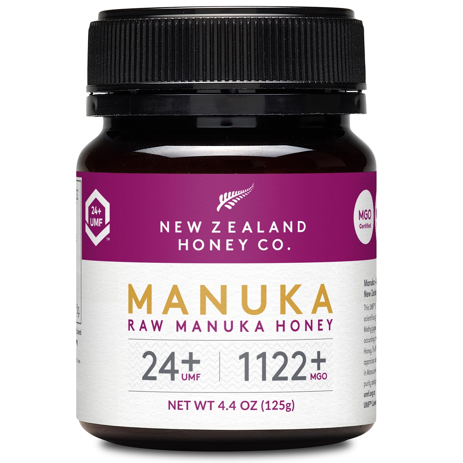 New Zealand Honey Co. Raw Manuka Honey UMF 24+ | MGO 1122+ / 4.4oz | 125g