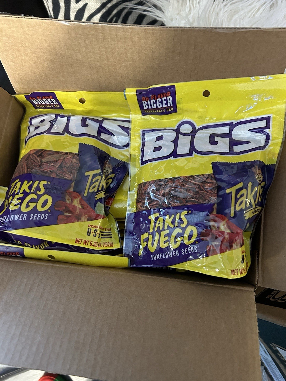 BIGS Takis Fuego Sunflower Seeds Hot Chili & Lime 12 Pack 5.35oz Bags