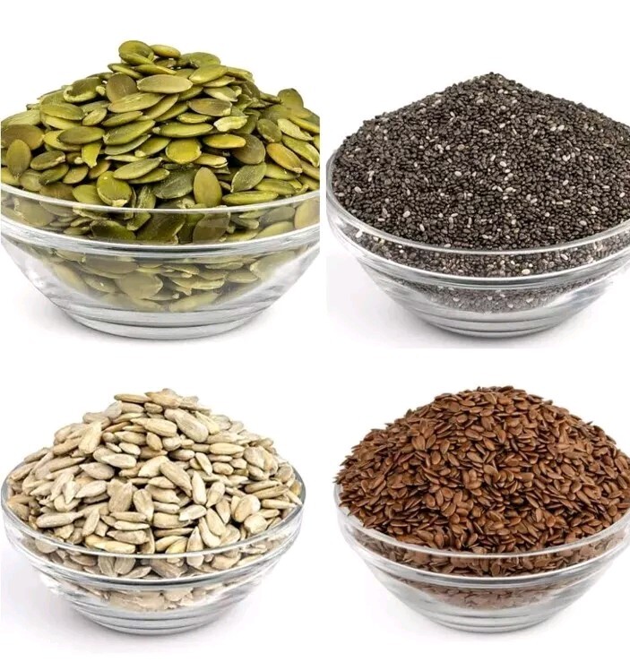 Healthy Raw Seeds Combo Pumpkin, Sunflower, Chia , Flax Seeds 100 Gm Each