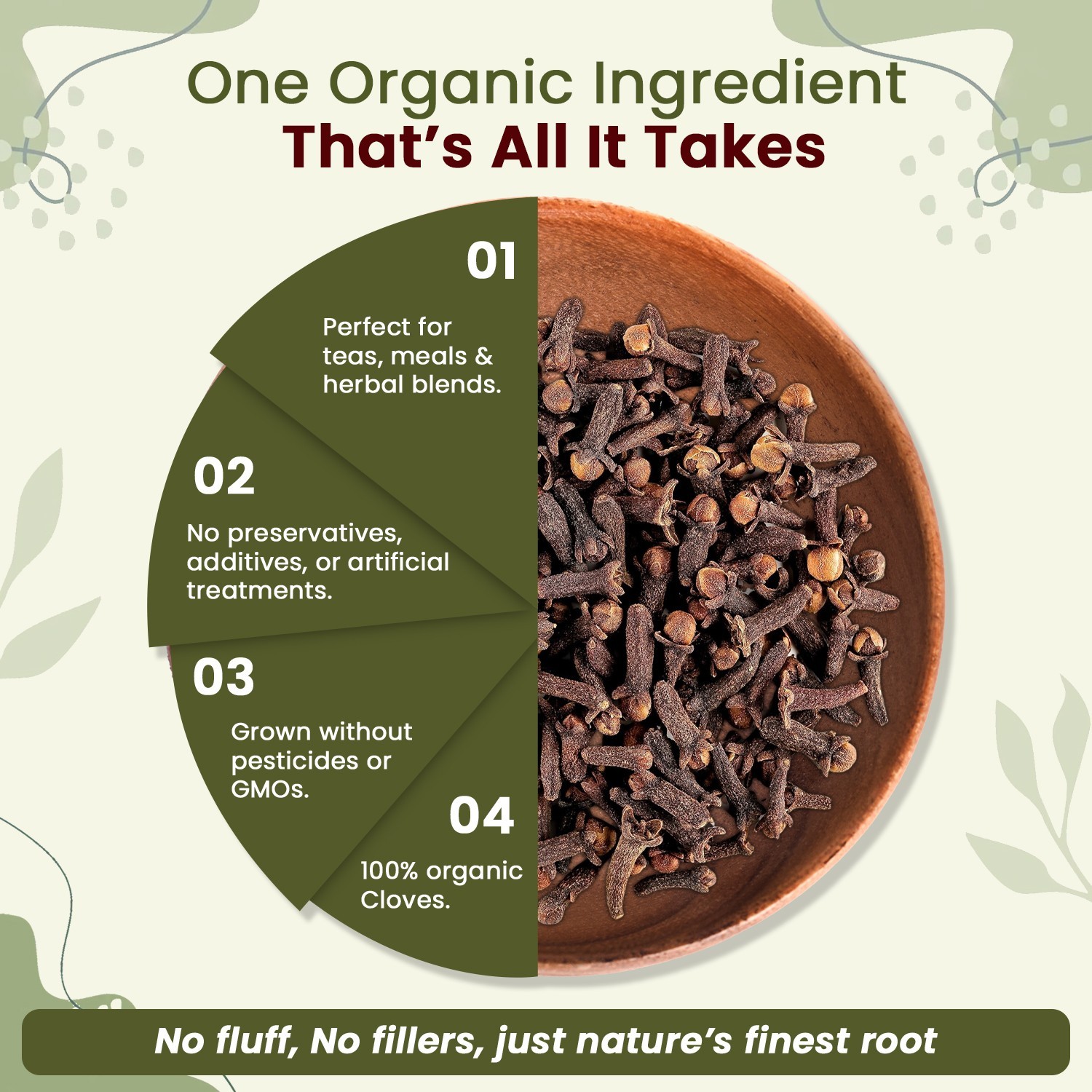Organic Way Hand Selected Cloves Whole Non GMO & Gluten Free | USDA Certified