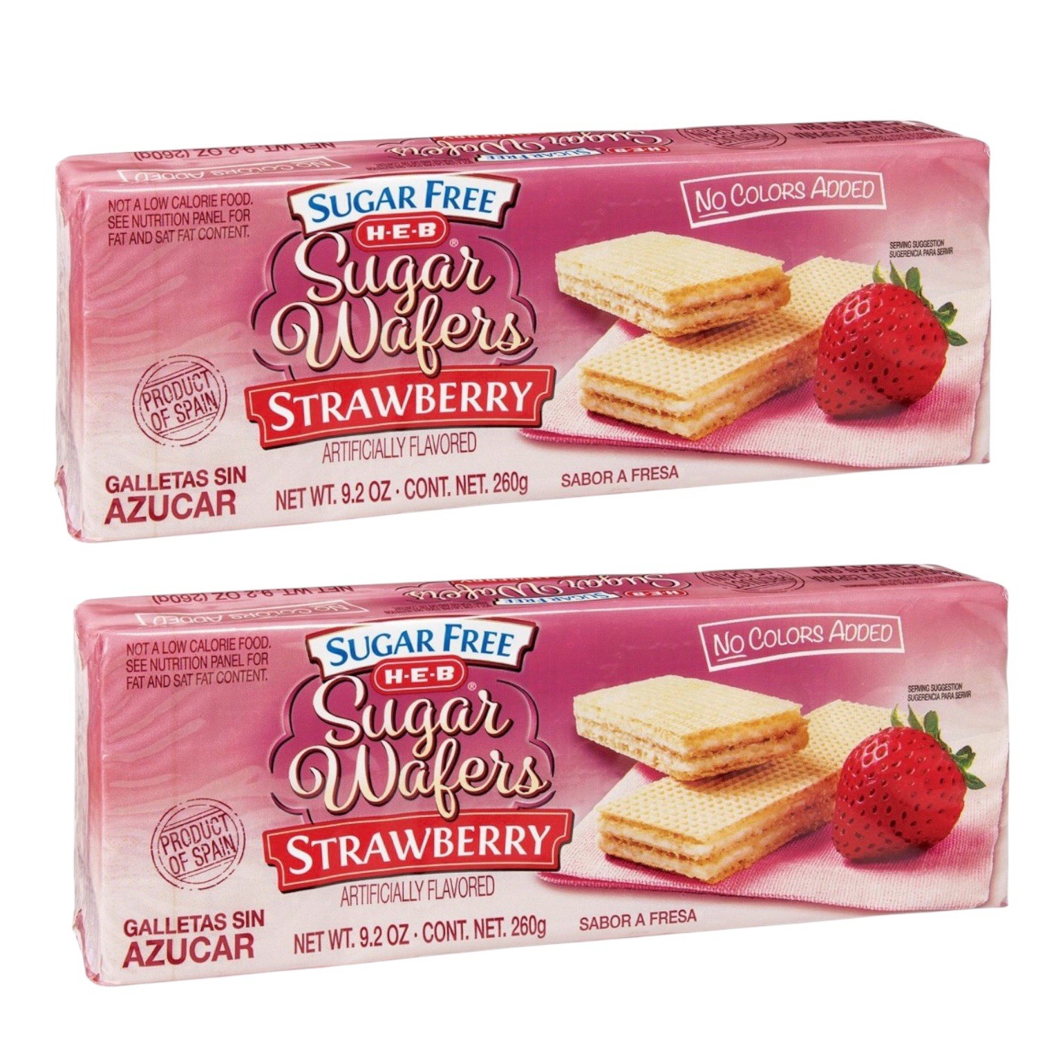 H-E-B Sugar Free Strawberry Sugar Wafers, 9.2 oz 2 BOXES