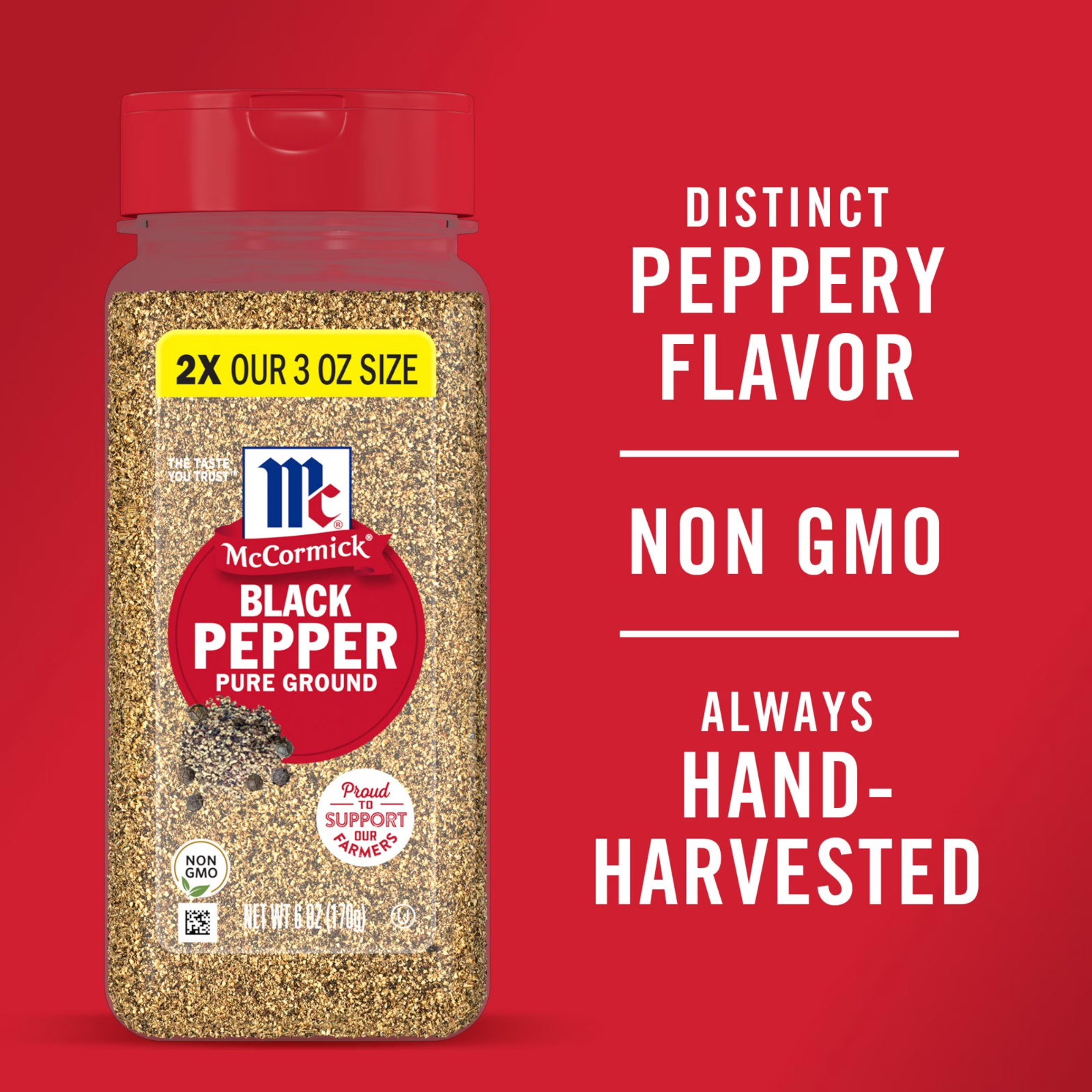 McCormick Kosher Pure Ground Black Pepper, 6.0 oz Bottle