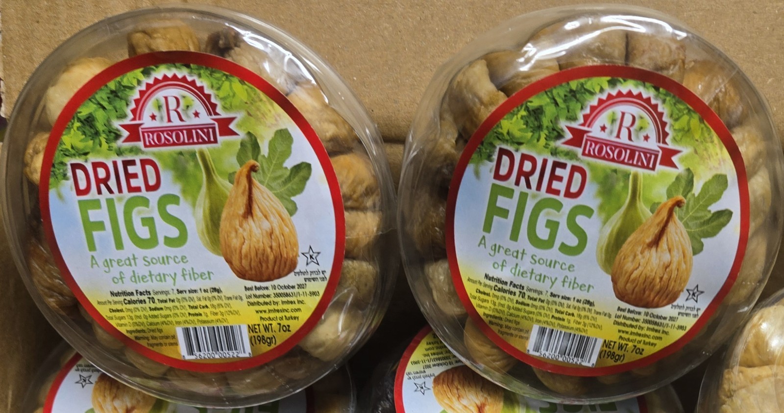 Sun Dried Figs In Plastic Tub (7oz – 198g) | Premium Dried Fruit | 6 Pack Offer