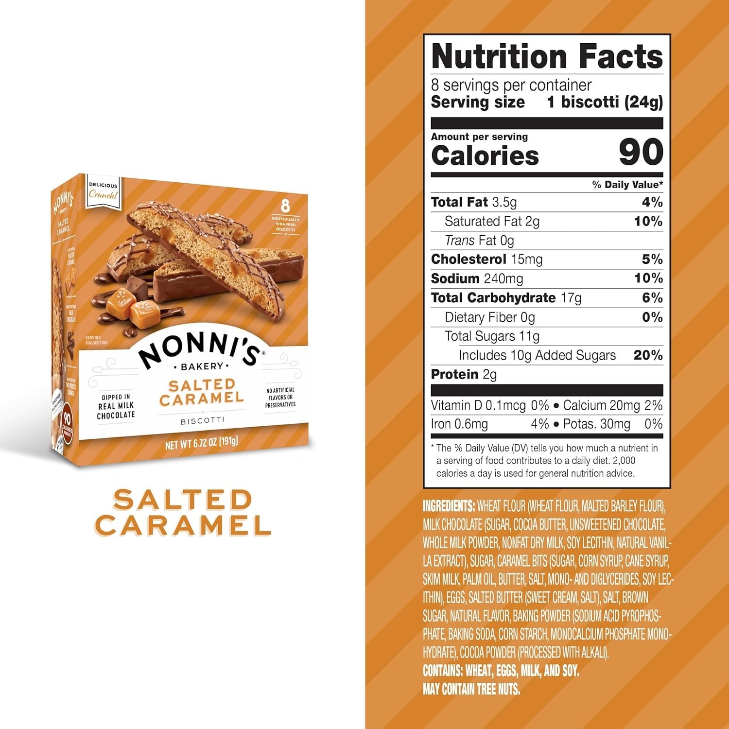 Gourmet Salted Caramel Biscotti – Individually Wrapped for Anytime Enjoyment