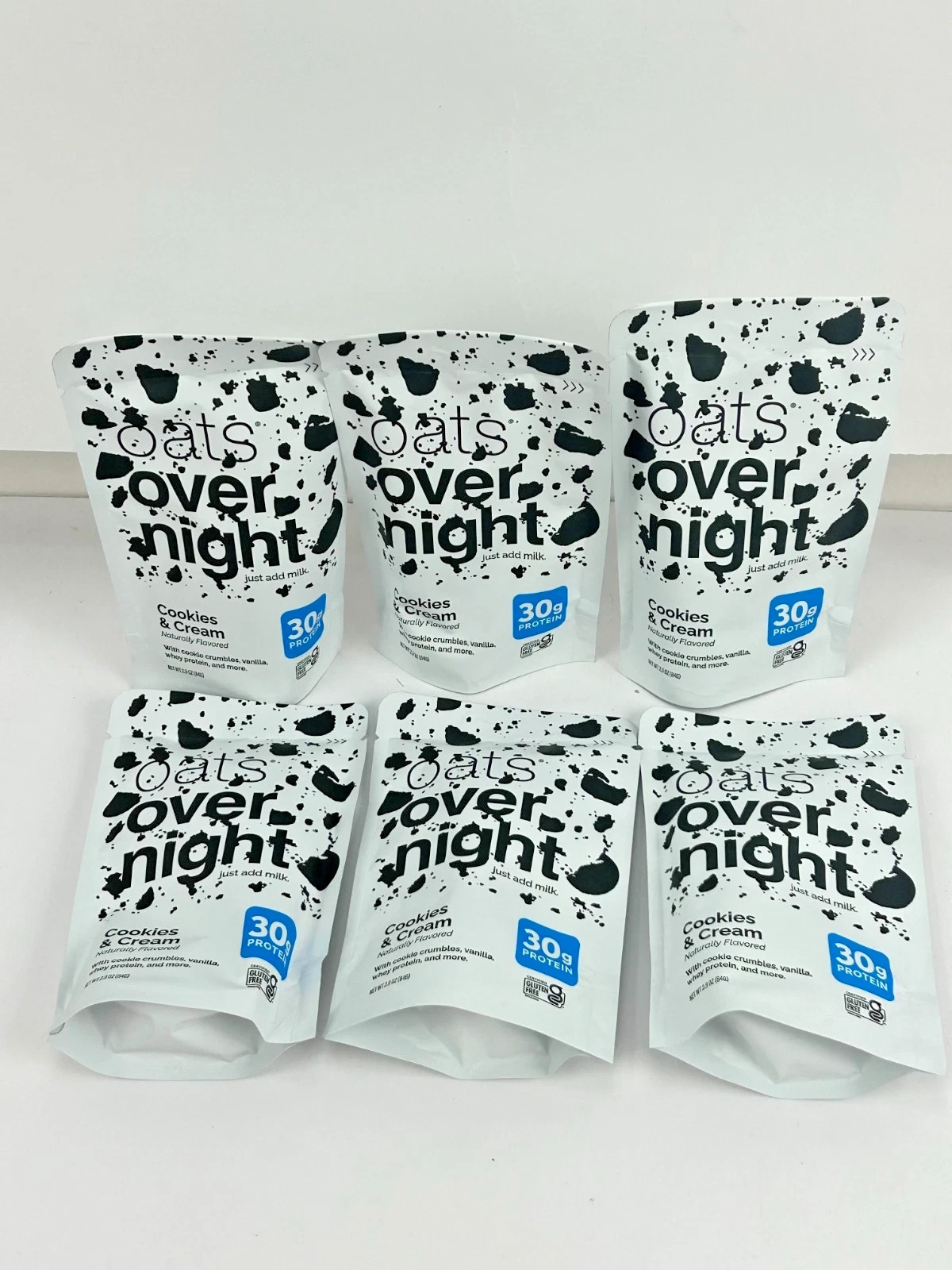 New Oats Overnight Oatmeal Shake 6 Pack Cookies & Cream 2.7 Oz Exp 11/2026