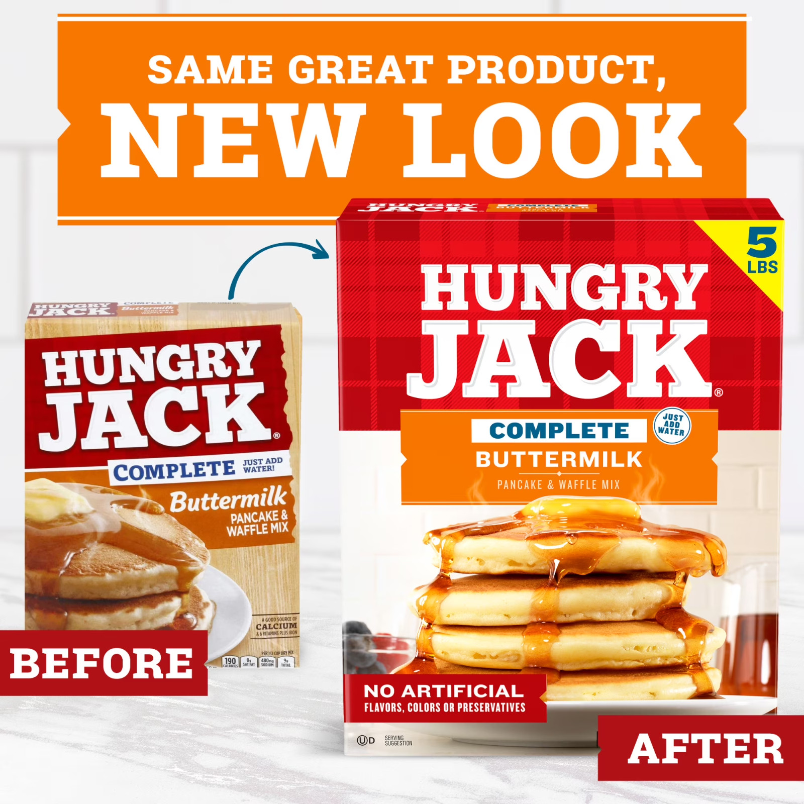 Hungry Jack complete Buttermilk Pancake Mix & waffle Mix 5 Lb Box……..