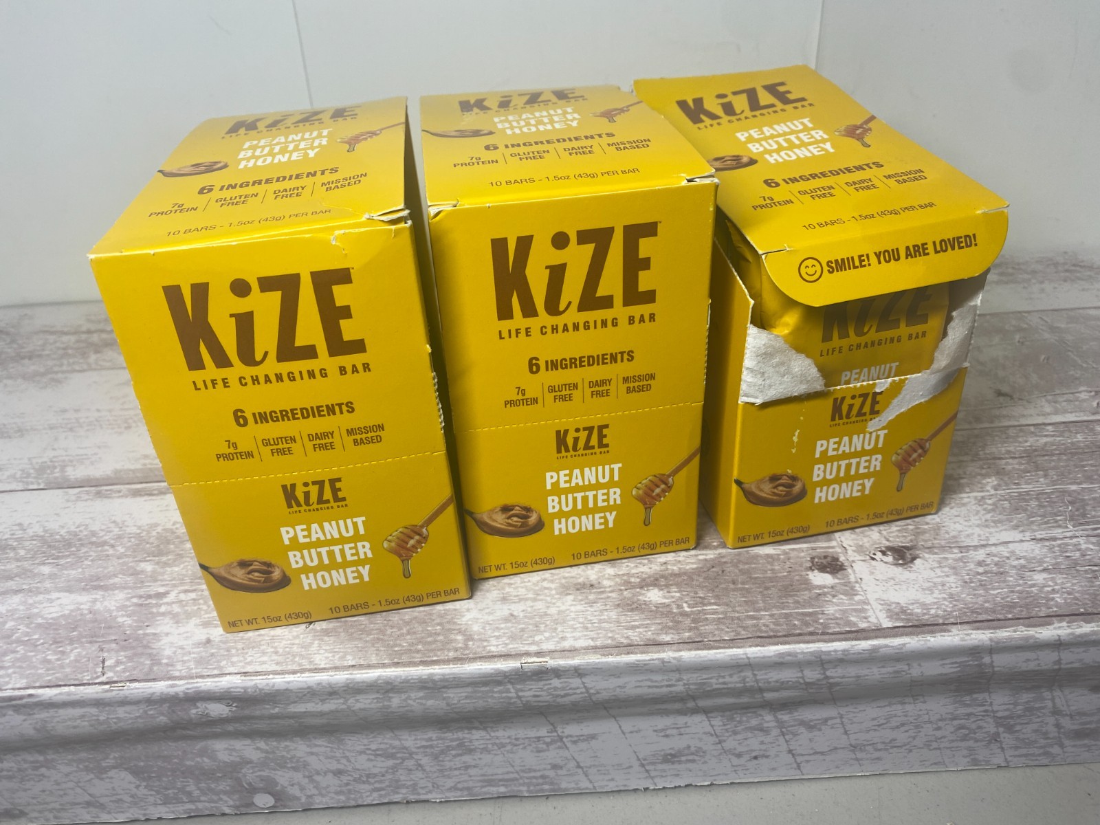30 KiZE Life Changing Bar Peanut Butter Honey 1.5 oz (43 g) Per Bar 01/10/2027