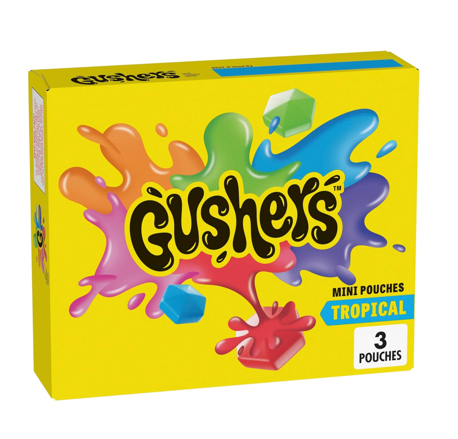 Gushers Tropical Fruit Flavored Snacks, Mini Pouches, 3 Ct, 1.32 oz