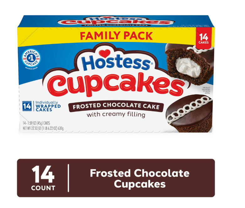 Hostess Cupcakes, Chocolate Snack Cakes, 22.22 oz Box (14 Ct.) Free Shipping