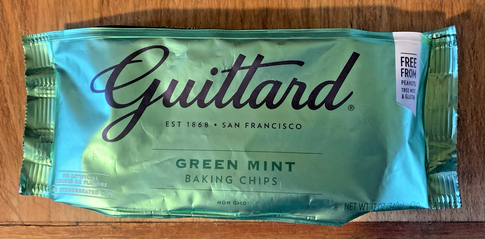NEW GUITTARD GREEN MINT BAKING CHIPS 12oz 340g NON GMO/NUT FREE best by 1/18/27