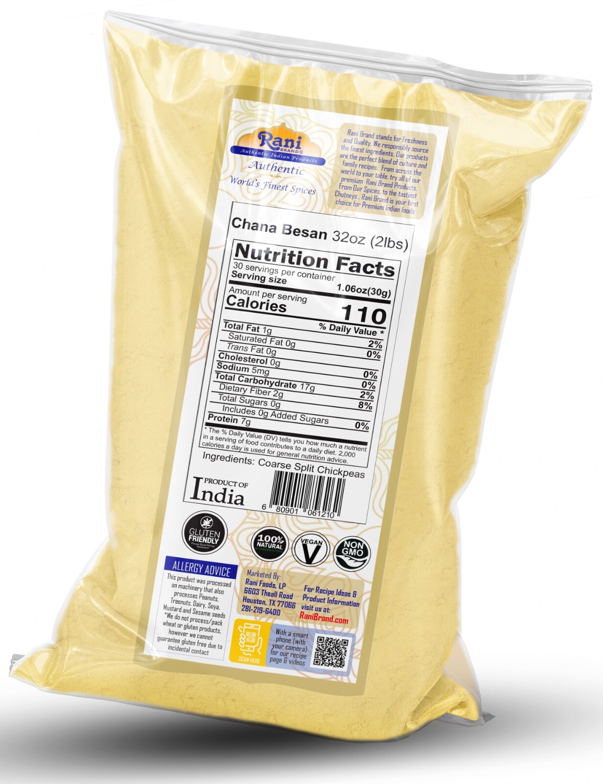 Asian Kitchen Chana Besan – Chickpeas Flour, Gram 2lb (32oz)