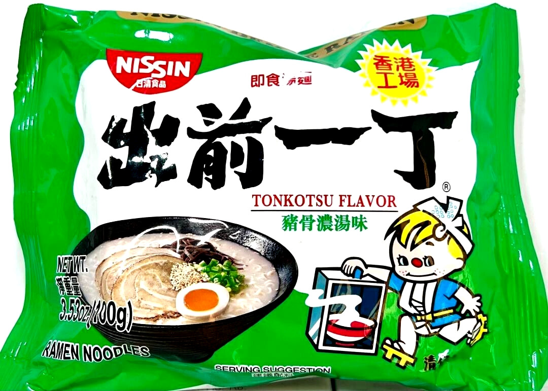 Nissin Tonkotsu Demae Ramen Instant Noodles 3.53 oz x 5 Packs~11/2025