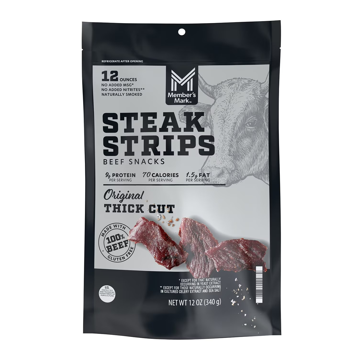 Member’s Mark Beef Steak Strips 12 Oz High Protein Meat Snack Premium Quality