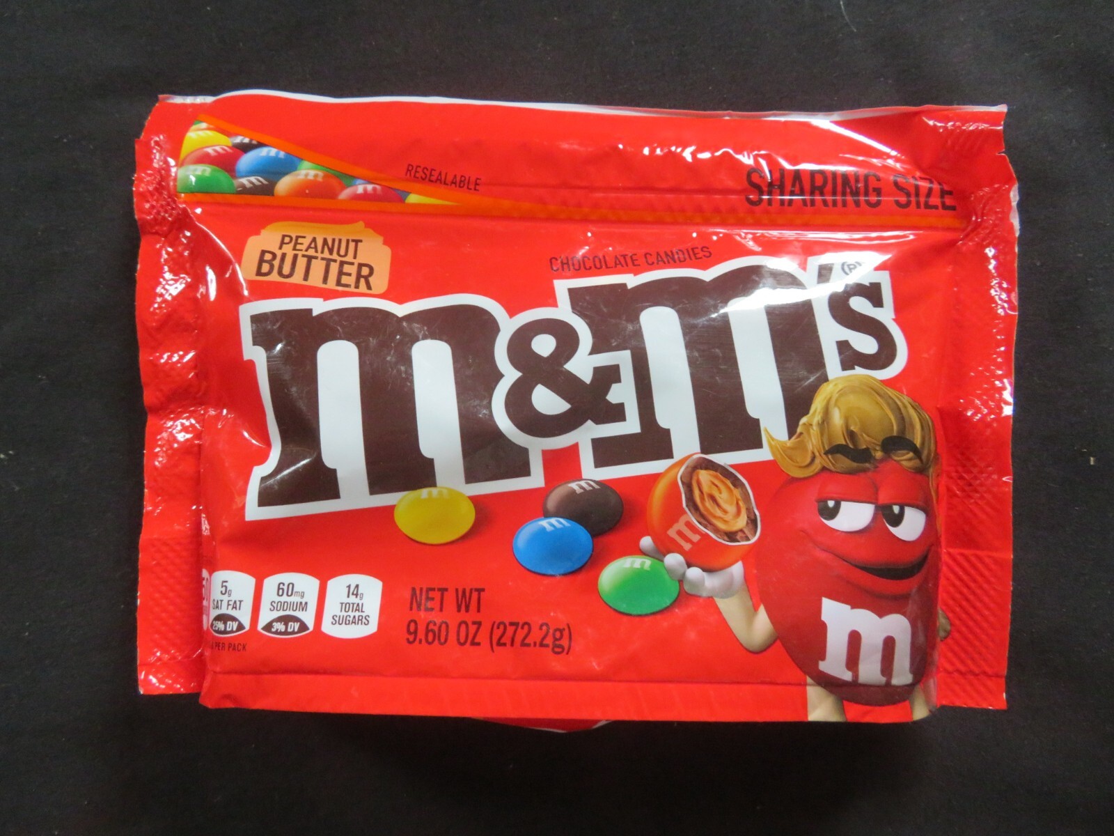(1) Bag Of M&M’s Peanut Butter Candies 9.6 Oz Sharing Size !