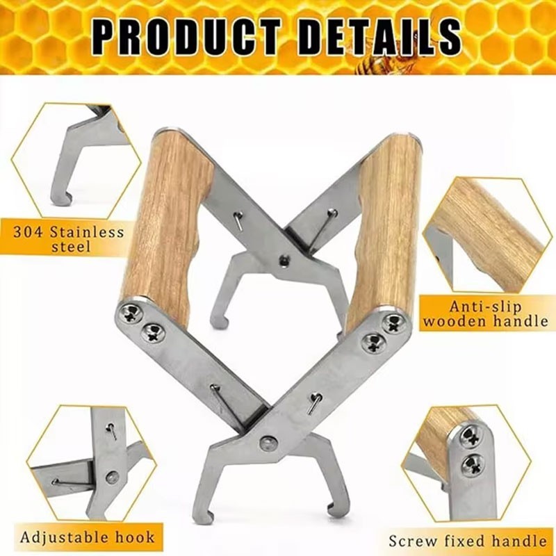 Beehive Frame Grip Clamp Stainless Steel Beekeeping Accessory.
