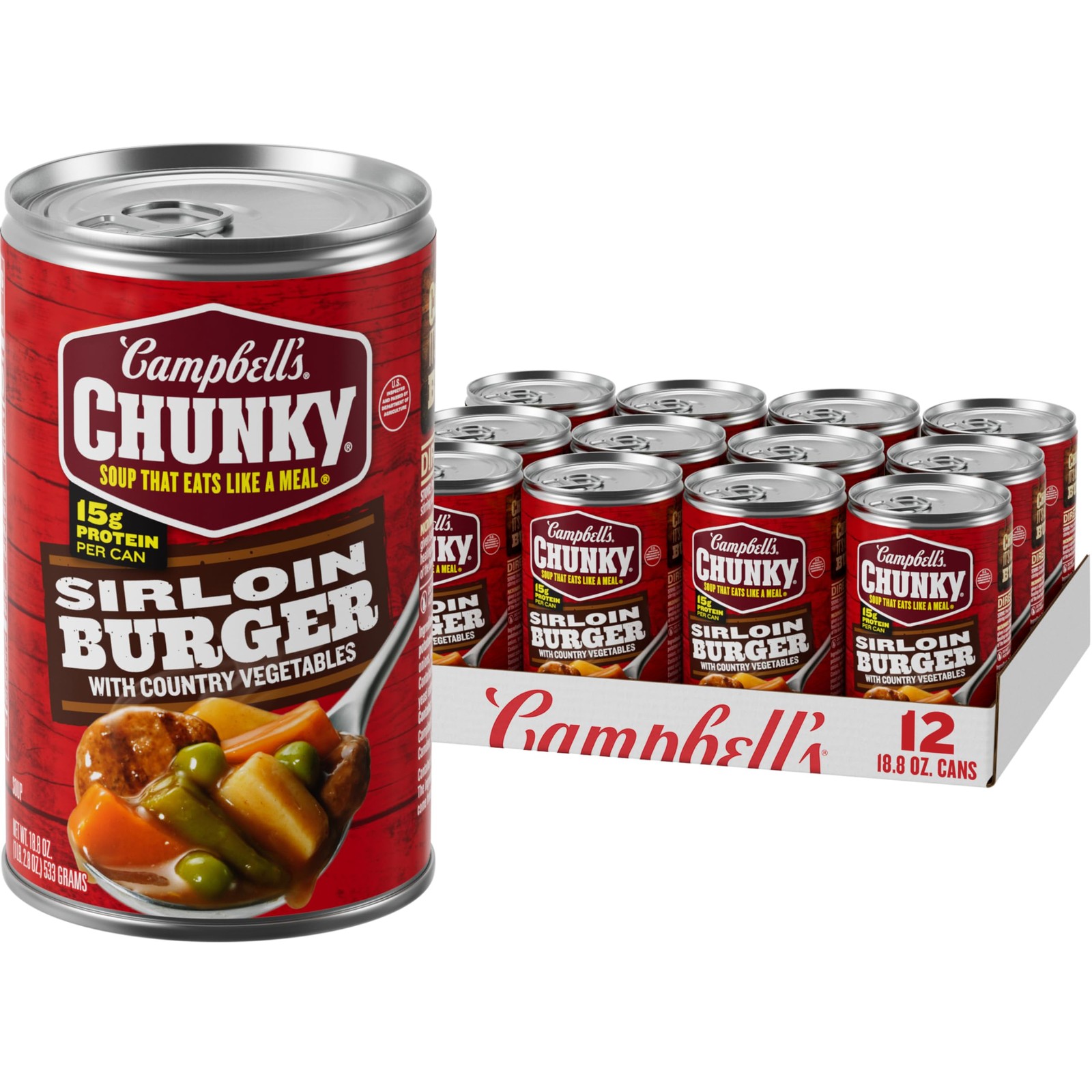 Campbell’s Chunky Soup, Sirloin Burger With Country 18.8 Ounce (Pack of 12)