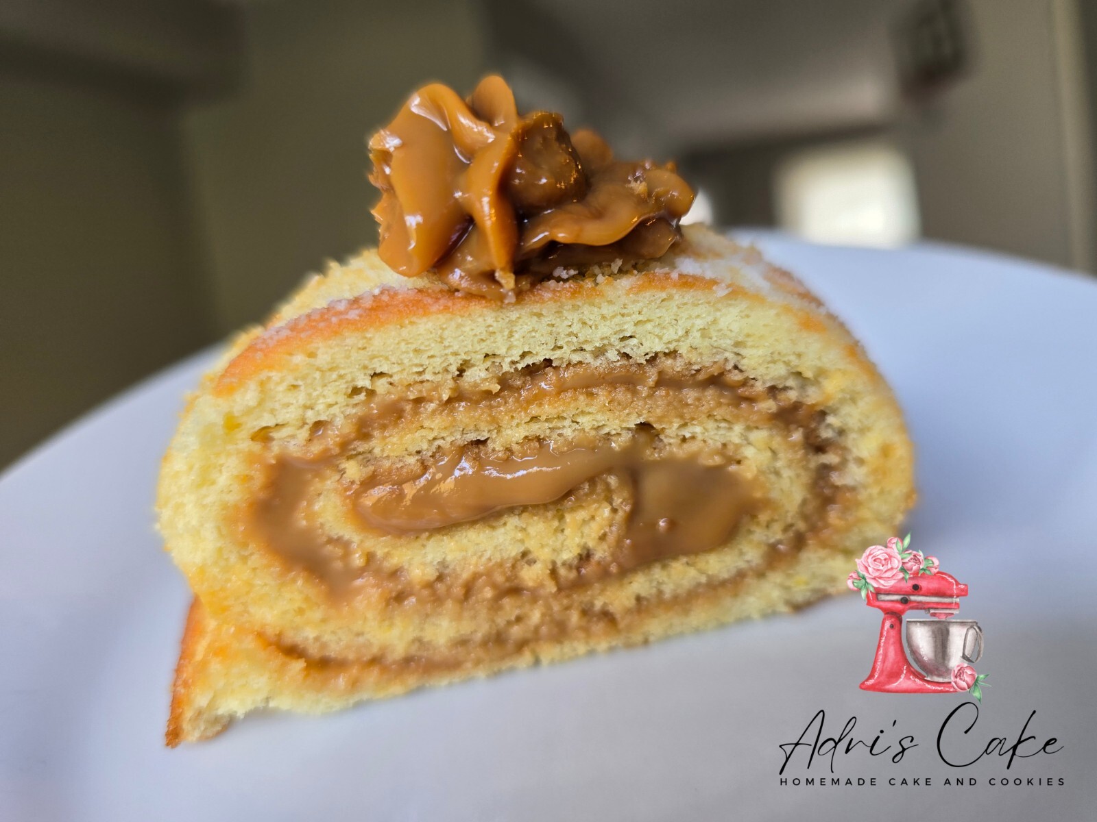 Freshly Baked Pionono – Traditional Rolled Cake with Sweet Filling