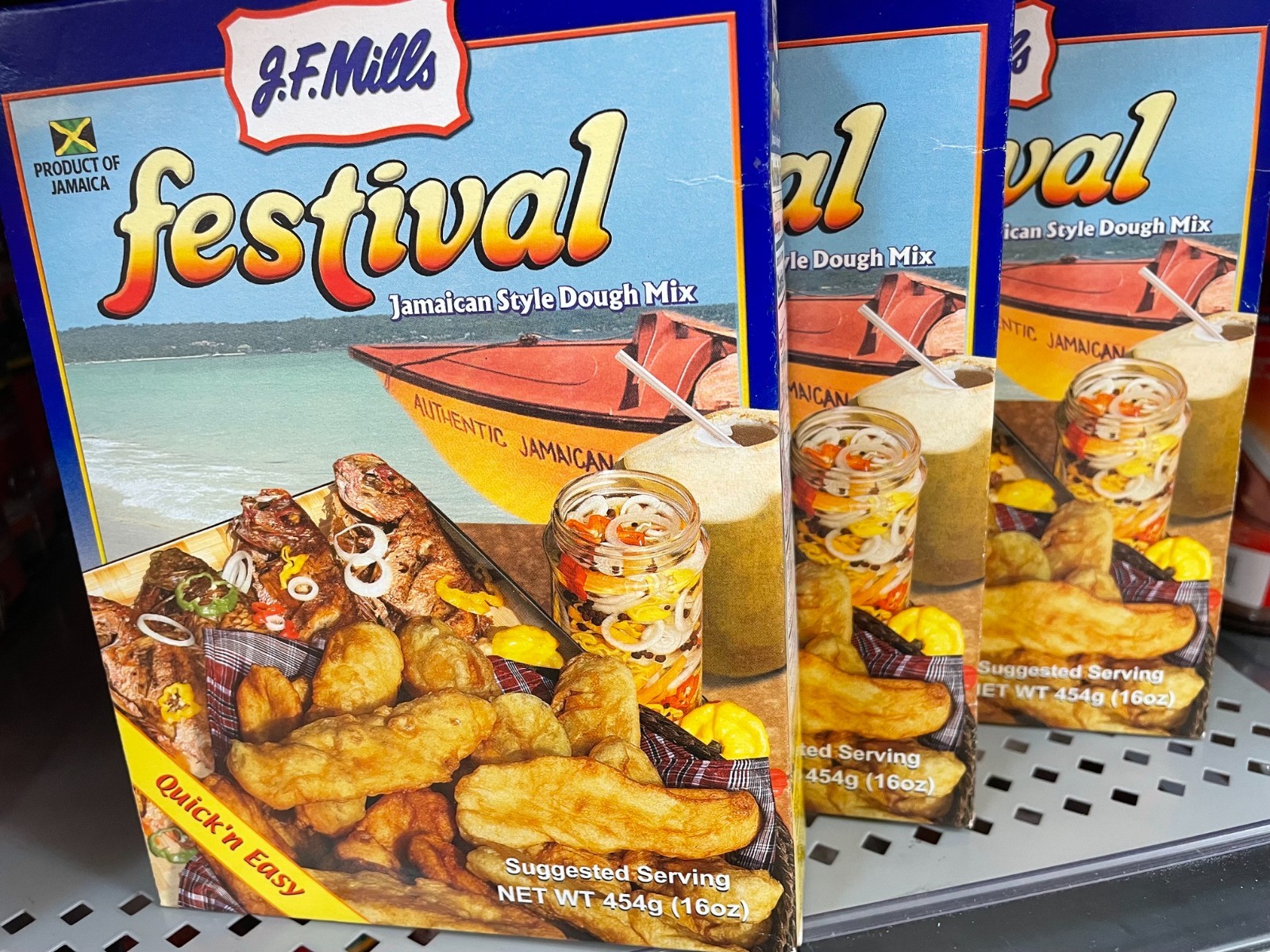 3 Pack J.F. Mills Festival Jamaican Style Dough Mix 16 oz Bread Mix Jamaica