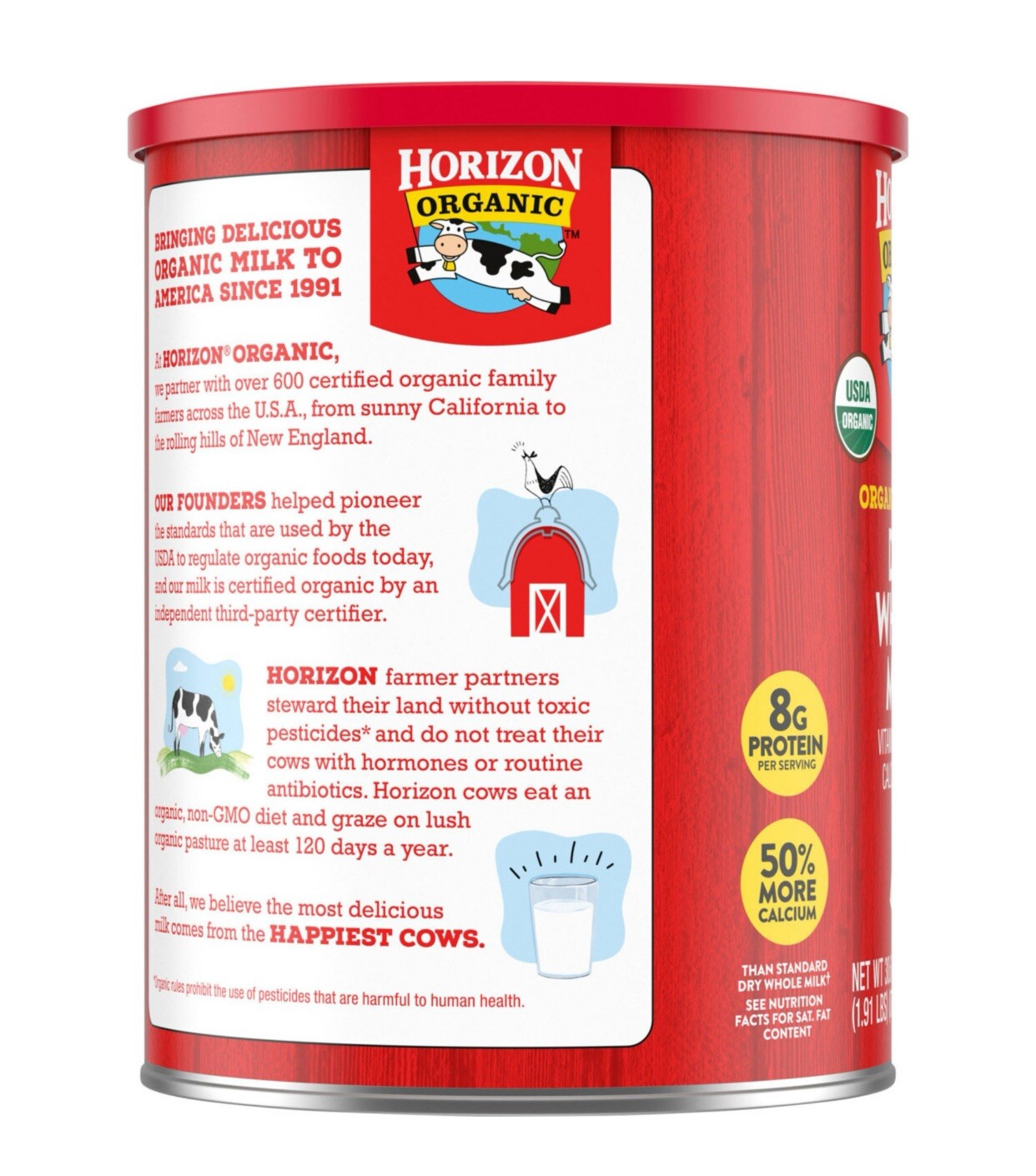 Horizon Organic Instant Dry Whole Milk, 30.6 Oz. ( Pack Of 3 ) Shelf Life 1 Year