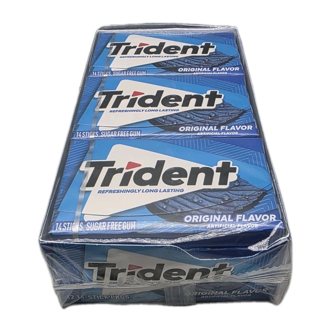 Trident Original Flavor Sugar Free Gum, 12 Packs of 14 Pieces (168 Total Pieces)