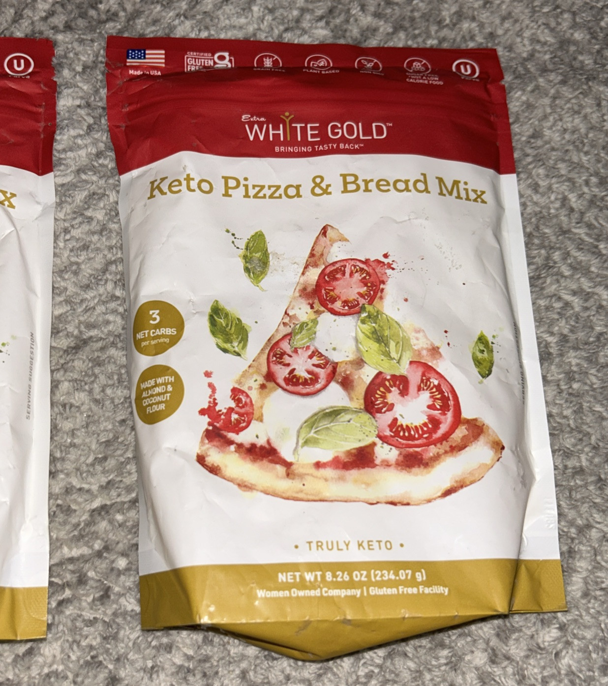 { 2 } Extra White Gold ~ Keto Pizza & Bread Mix ~ 8.26oz ~ Sealed ~ 05/2025