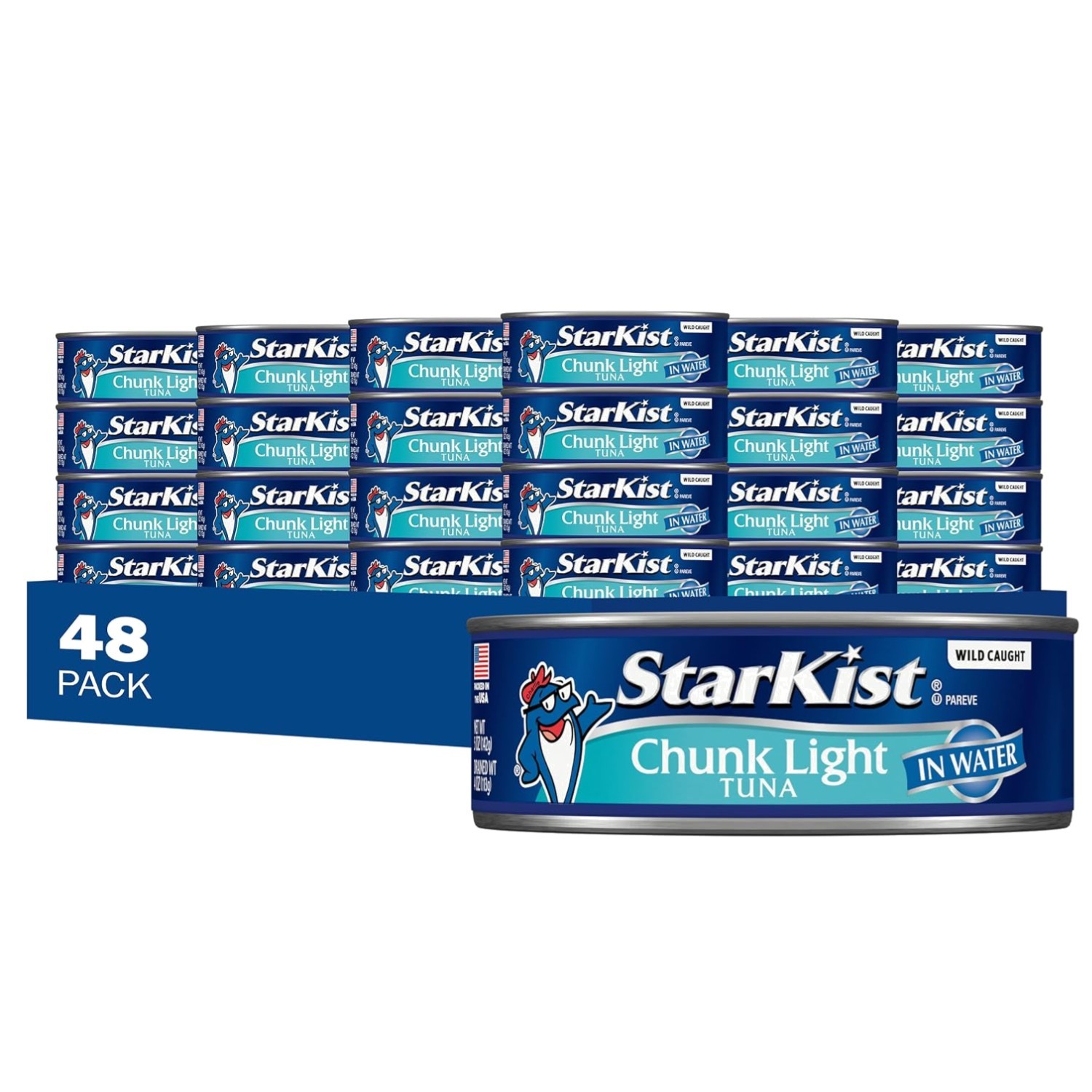 Mild Flavor Tuna in Water, 48-Pack, Paleo Friendly
